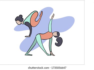 Yoga. Vector Set of stylized images of a woman in yoga poses. Flat style yoga