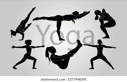 Yoga vector silhouettes woman doing yoga san design
yoga, fitness, pose