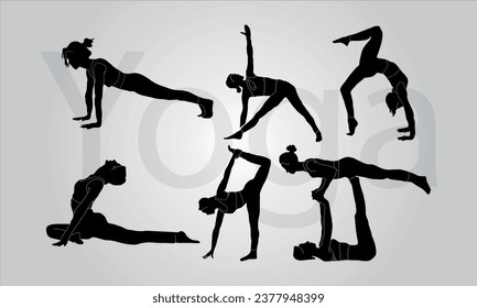 Yoga vector silhouettes woman doing yoga san design
yoga, fitness, pose