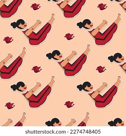 Yoga vector, vector sport image, Pattern, seamless image. Yoga poses, background