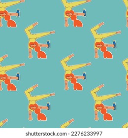 Yoga vector, sport vector image, pattern, seamless image, background. yoga poses, yoga girl