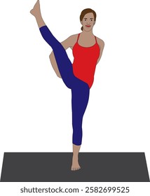 Yoga Vector Svarga Dvidasana Bird of Paradise Pose