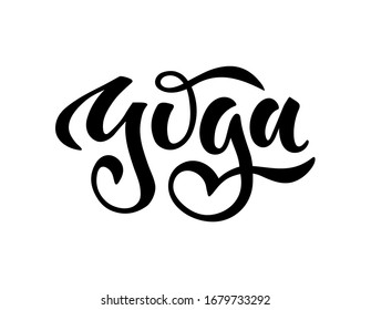 Yoga vector text, hand drawn lettering