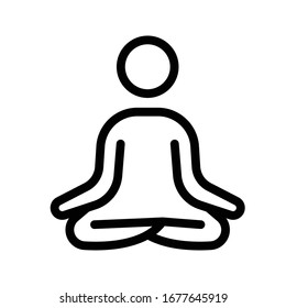 icono de línea delgada vector yoga 