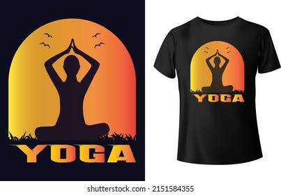 Yoga vector tshirt design template yoga design
