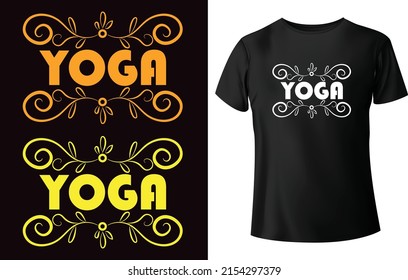 Yoga vector tshirt design template yoga design, t-shirt print, bags, mats, yoga studio or fitness club. Sparkle slogan, saying, print.