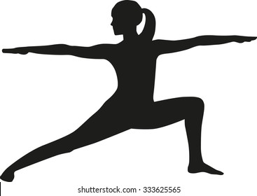 Yoga Warrior Pose Silhouette