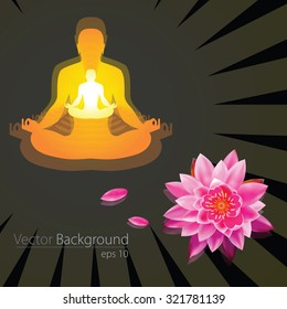 Yoga water lilly vector art eps10