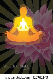 Yoga water lilly vector art eps10