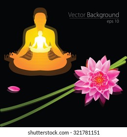Yoga water lilly vector art eps10