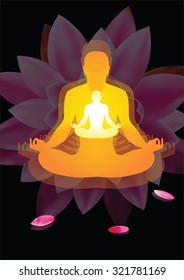 Yoga water lilly vector art eps10
