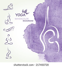Fondo acuático de yoga en vector. 