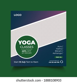 Yoga Wave Design Social Media Post Banner Template