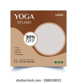 Yoga Wave Design Social Media Post Banner Template