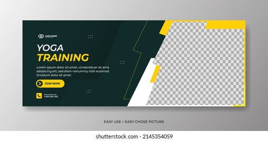 Yoga Web banner template minimalist simple