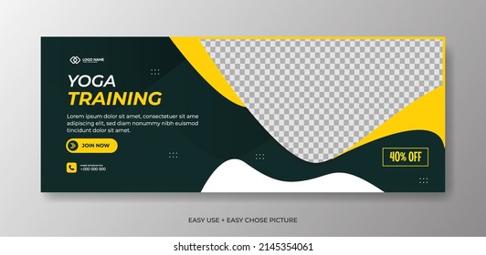 Yoga Web banner template minimalist simple