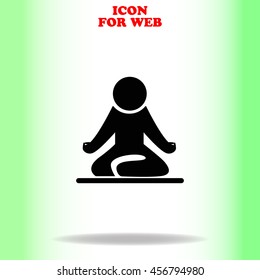 Yoga web icon. Black illustration on white background