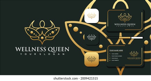 yoga and wellness logo with creative line art.