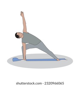yoga wellness in mind and body Colorful Line Art illustration
