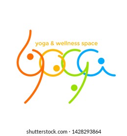 Yoga- und Wellnessbereich. Logo-Emblem-Vorlage.  
