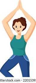 Yoga Woman Character Design Illustration
