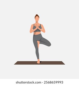 
Yoga woman illustration and vector
