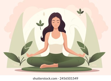 Yoga Woman in Lotus Pose