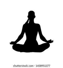 Yoga woman silhouette. Isolated on white. Vector