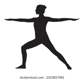 Yoga woman silhouette. Isolated on white. Vector