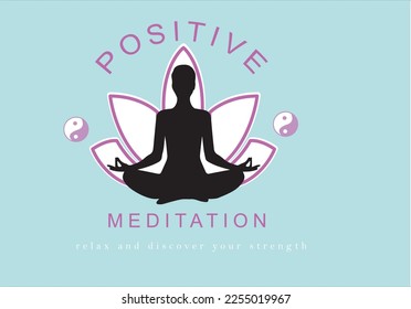 Yoga woman siluette positive slogan