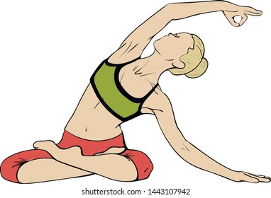 Yoga woman sitting in lotos position