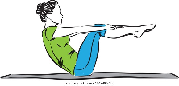 yoga woman stretching vector illustration