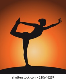 Yoga woman in triangle 2  pose.Vector