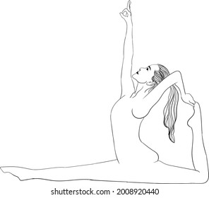 Yoga Women Pose Black and White Simple Art for Logo or Icon