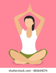 Yoga for women. Yoga poses.Flat vector illustration