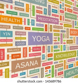 YOGA. Word cloud concept illustration.