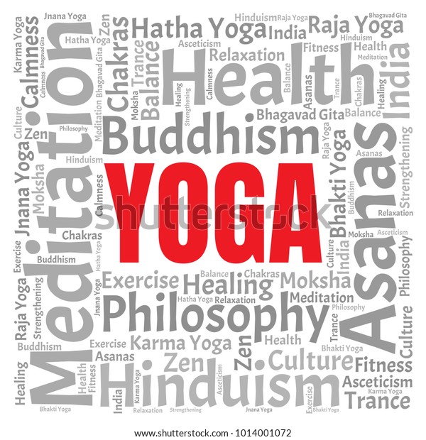 Yoga Word Cloud Vector Collage Made Stock Vector Royalty Free