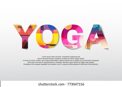 Yoga word creative design Concept . Modern Vector Illustration concept of word yoga