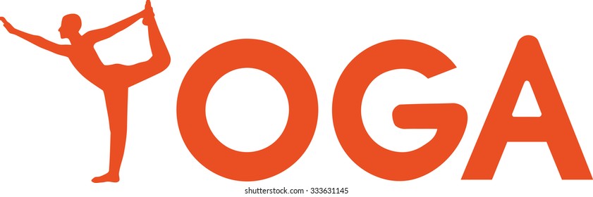 Yoga word with pose