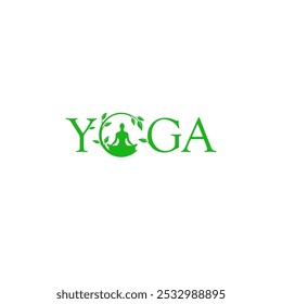 Yoga Wordmark Logo meditation becomes one with nature