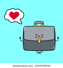 Yoga Work Bag with Heart Bubble. Cute Briefcase Mascot