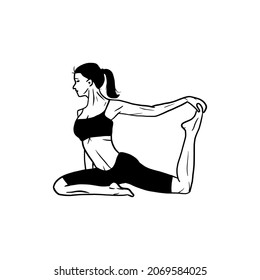 Yoga workout girl icon vector illustration