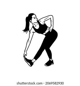 Yoga workout girl vector. Yoga exercises symbol  vector illustration