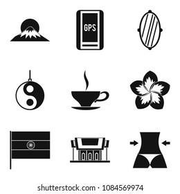 Yoga world icons set. Simple set of 9 yoga world vector icons for web isolated on white background