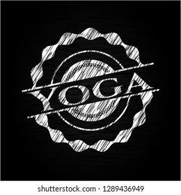 Yoga written with chalkboard texture