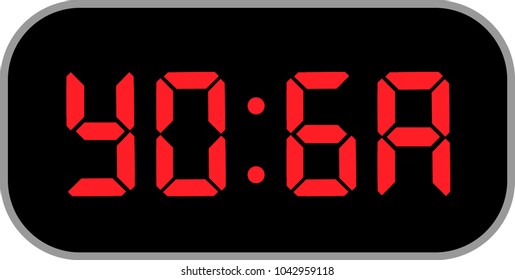 yoga written on digital clock