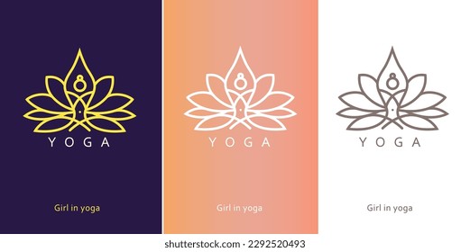 Yoga and yogi logo vector illustrations