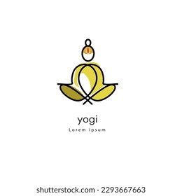 Yoga and yogi logo vector illustrations