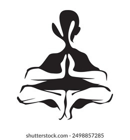 Yoga. Yogi in the lotus position. Meditation. Yoga Meditation Art