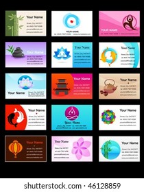 Yoga, Zen  and alternative medicine business card templates - vector illustration